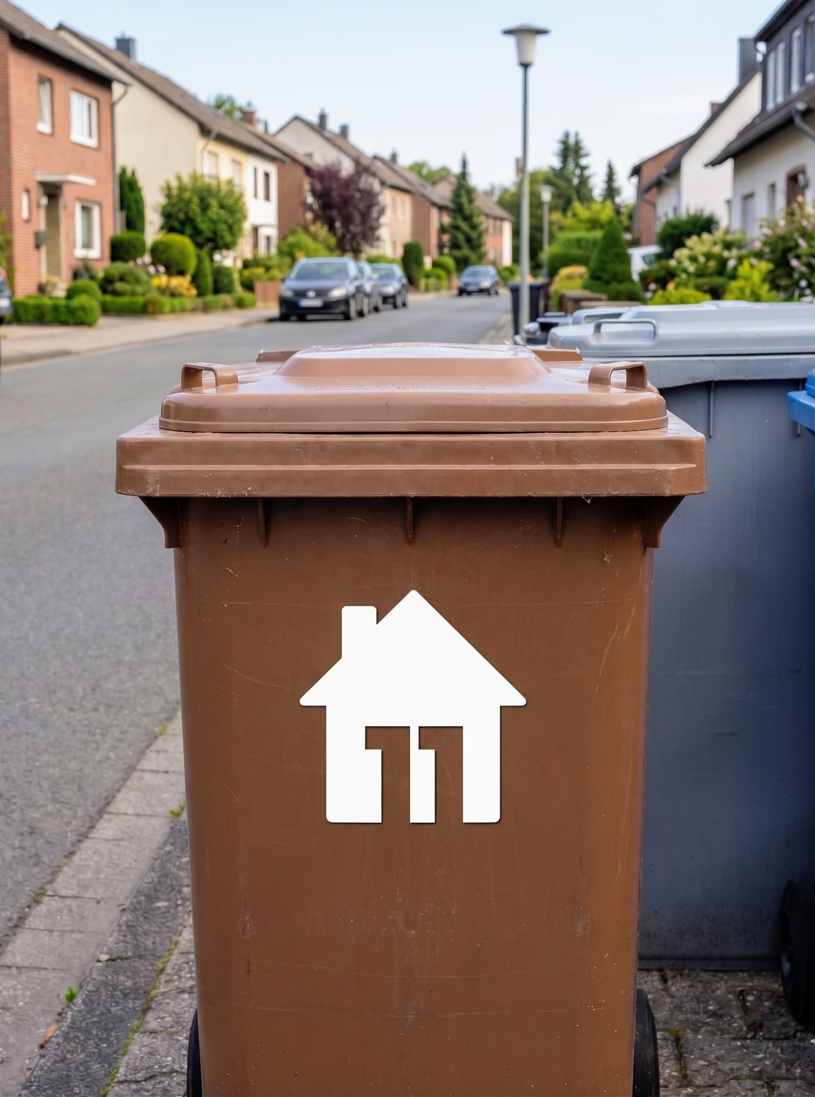 Aufkleber Mülltonne mit Hausnummer